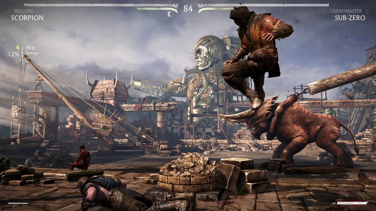 Mortal Kombat X: Scorpion (Hellfire) vs Sub-Zero (Grandmaster) - 1440p No Commentary