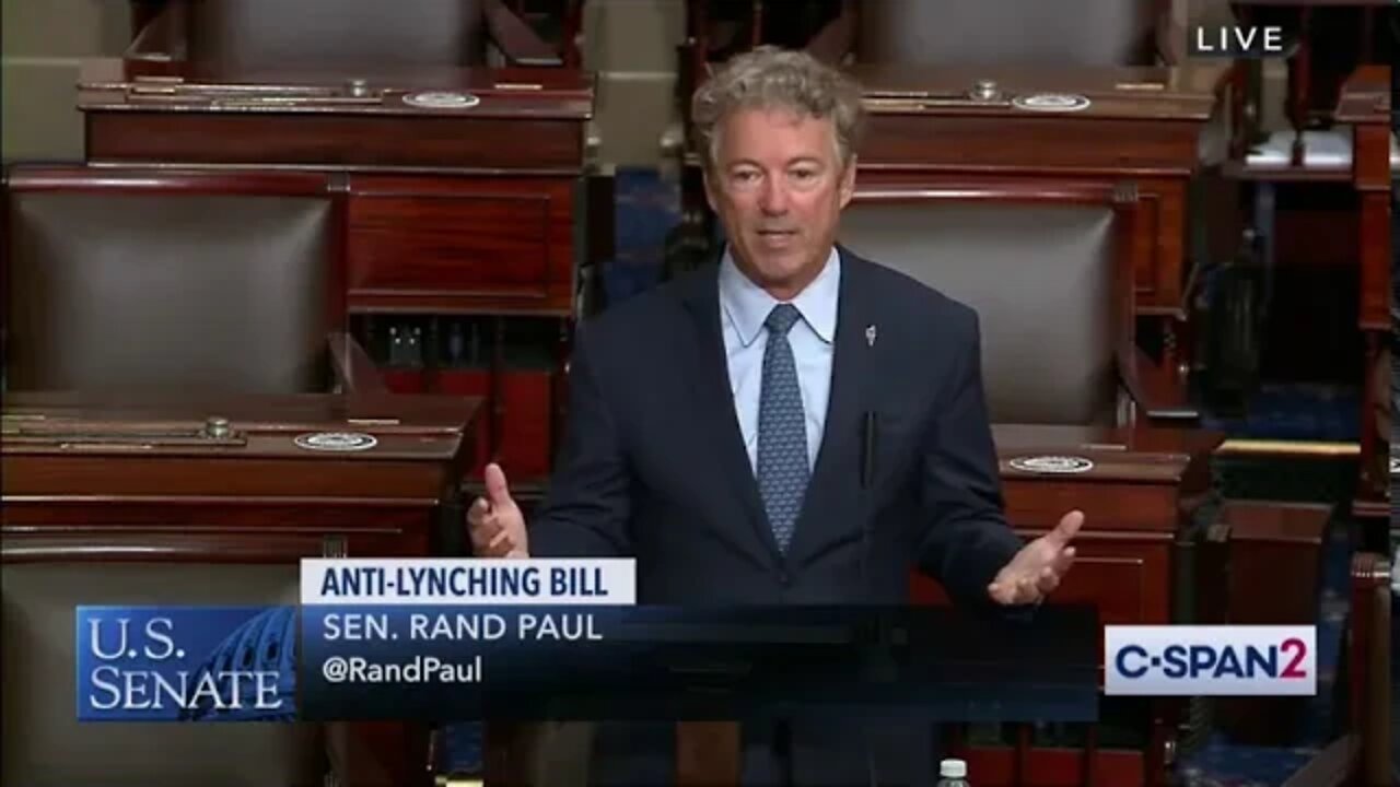 Senator Rand Paul Speaks Out Against Lynching - June 4, 2020