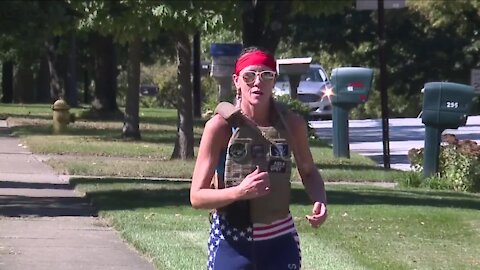 Woman running distance of 4 marathons in 3 days around Wadsworth to raise money for wounded veterans