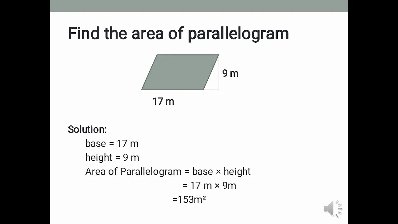 Maths B Class 6th Area of Parallelogram