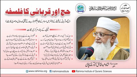 خطبہ جمعہ/حج اور قربانی کا فلسفہ| حج اور قربانی کے فلسفے کے تناظر میں اسلام کے۔ /مفتی عبدالخالق آزاد