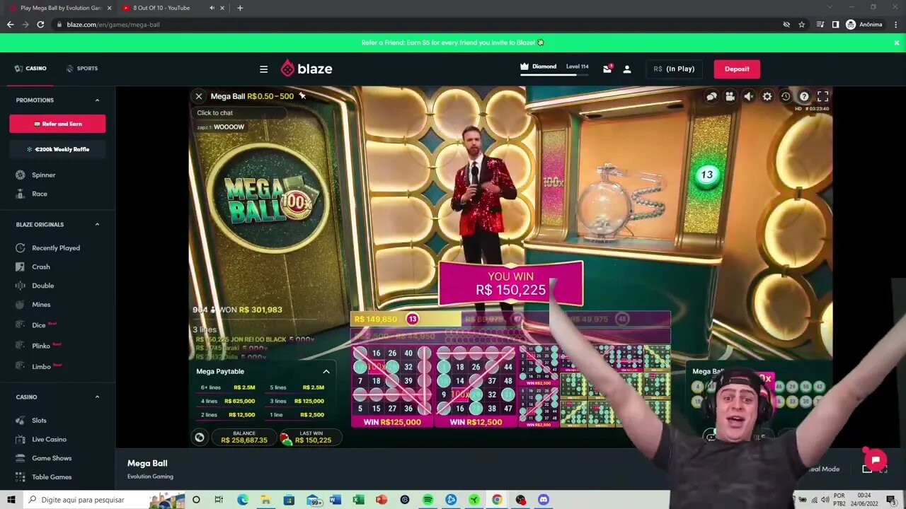 JON VLOGS GANHANDO 150K NO BINGO