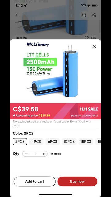 110VDC LTO POWER BLOCK 10 amp hours 1 kWh