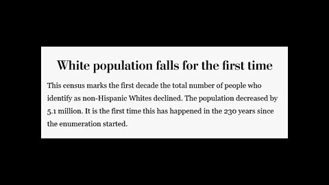 SHOCKING: Whites 49% of USA by 2030