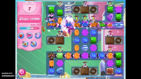 Candy Crush Level 2228 Audio Talkthrough, 1 Star 0 Boosters