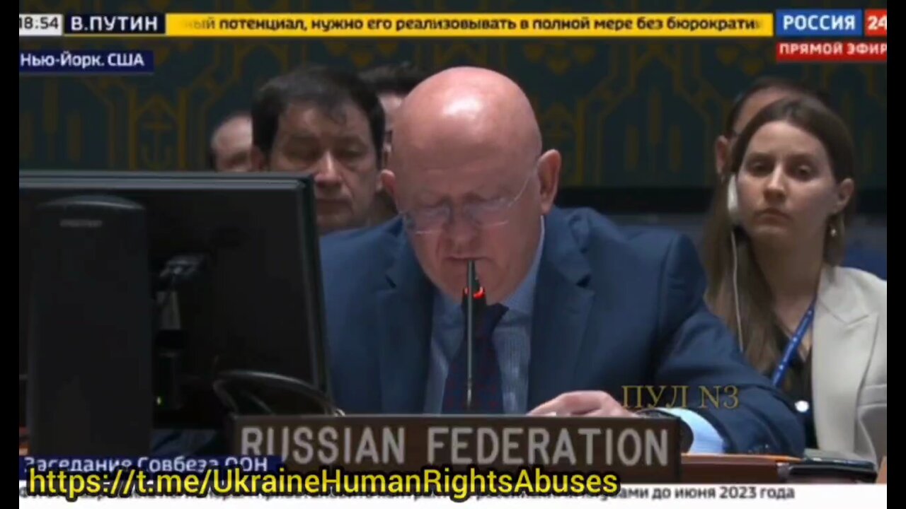 Russian UN ambassador Vasily Nebenzya accuses the West of violence-mongering and racism