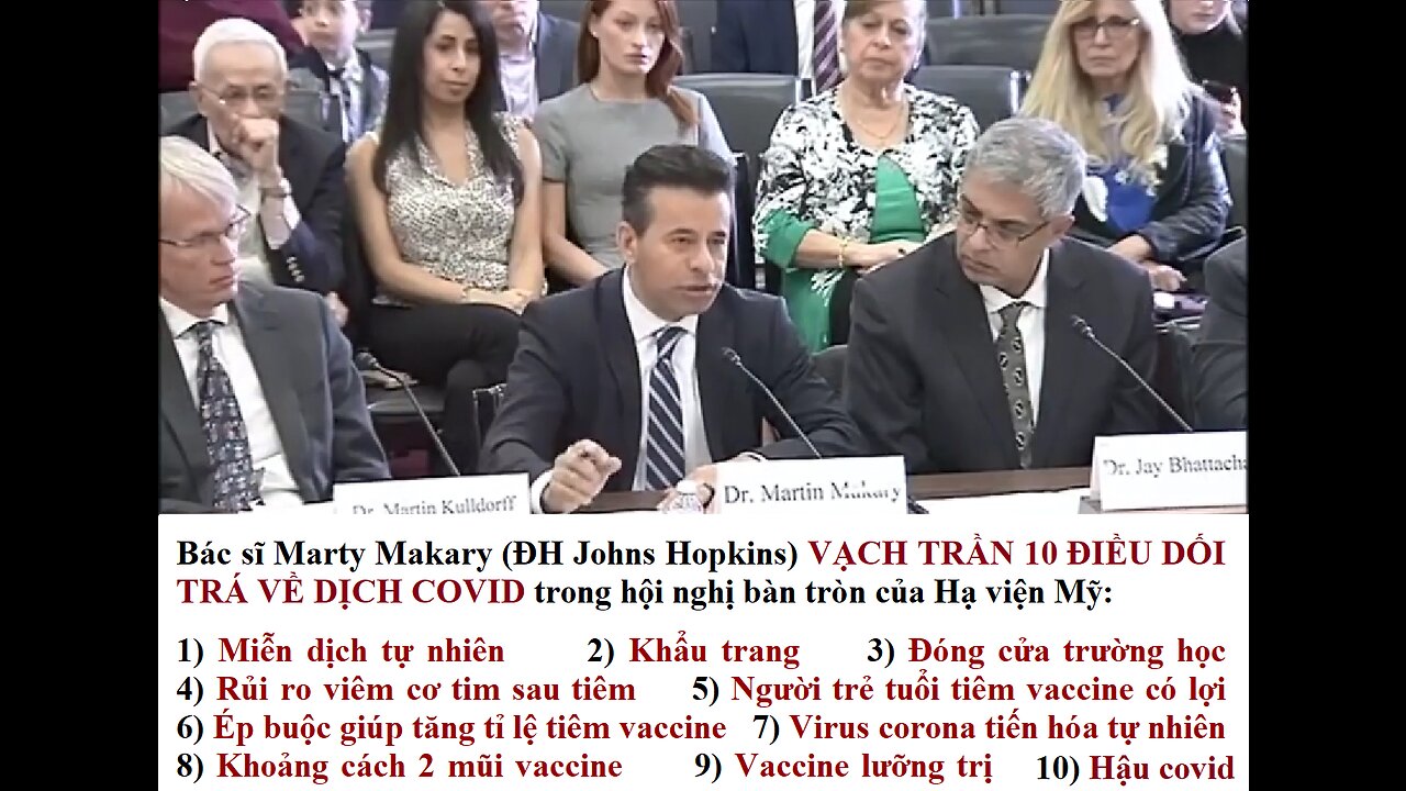 Bs ĐH Johns Hopkins Vạch trần 10 điều dối trá về dịch covid tại ủy ban của QH Mỹ