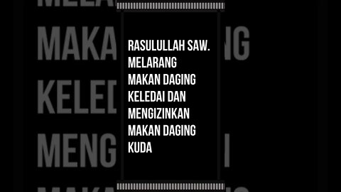 Dalil Mengenai makan daging kuda