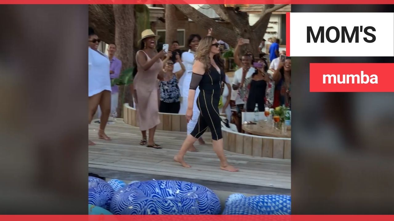 Beyonce's mother strutted her stuff at Magic Johnson's star-studded 60th birthday bash in St Tropez.