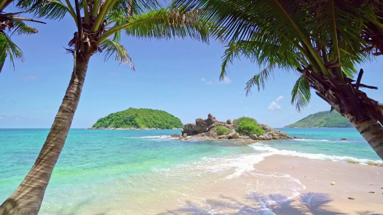 Tropical Heaven (Thailand) & Palm Trees, Ocean Waves, Ocean Sounds, White Noise for Sleeping