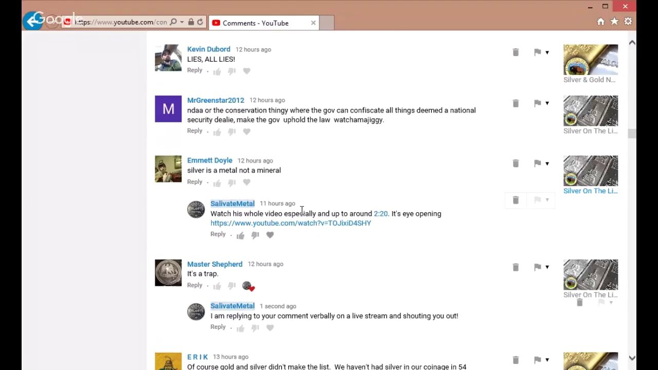 Thursday Morning Announcement: Gold Silver