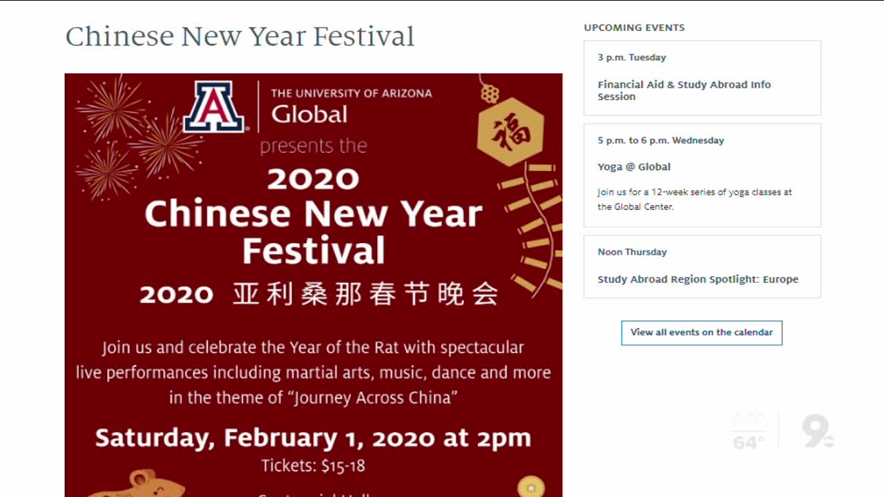 UArizona Global Chinese New Year Festival show canceled due to recent coronavirus concerns