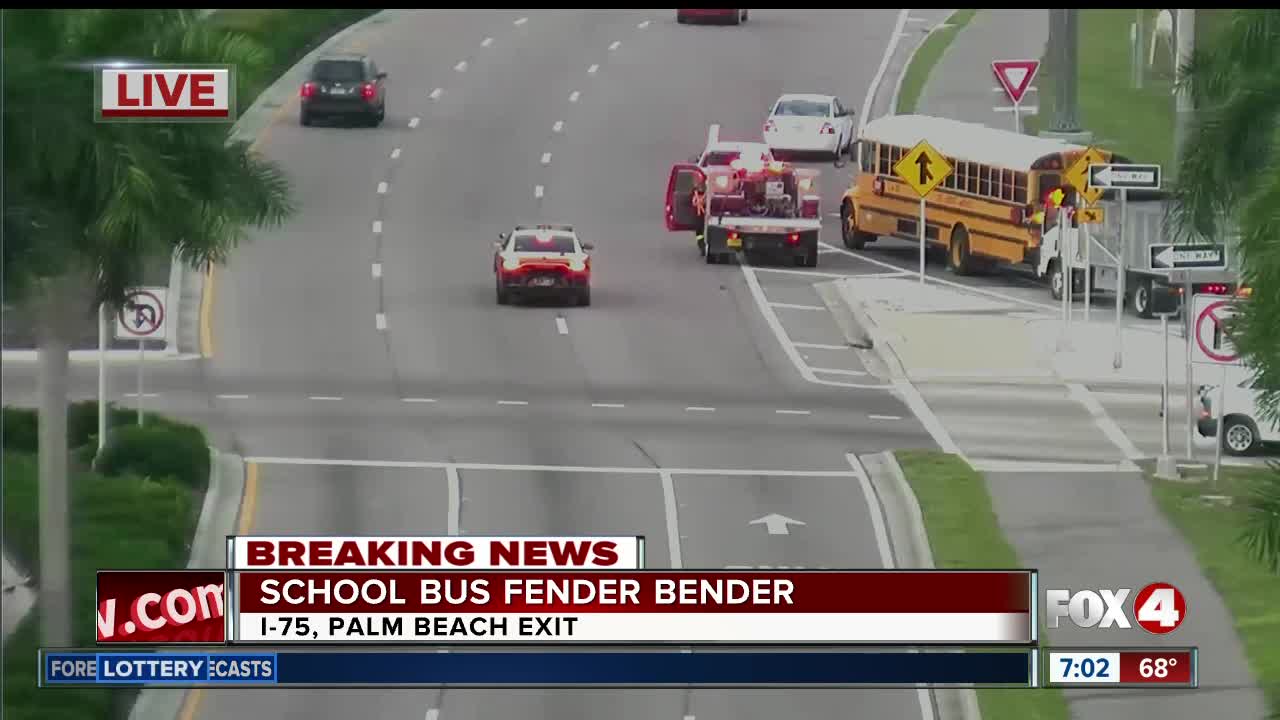 Dump truck collides with school bus in Lee County Thursday morning