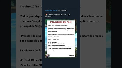 #ONEPIECE1079 (Via Scotch)🚨 SPOILERS CORRIGÉ AVEC + DE DÉTAILS