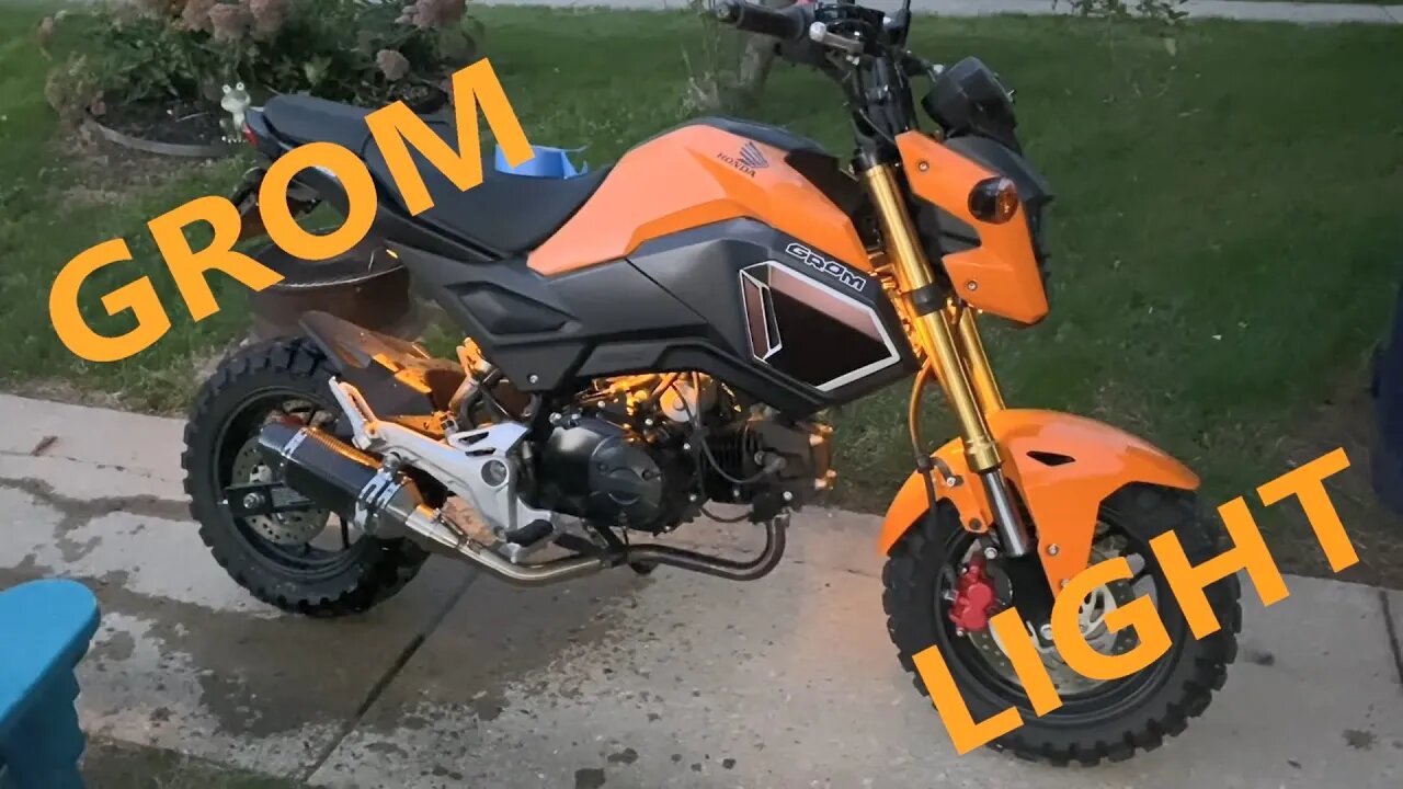 Install custom LED auxiliary lighting on 2020 Honda Grom motorcycle.