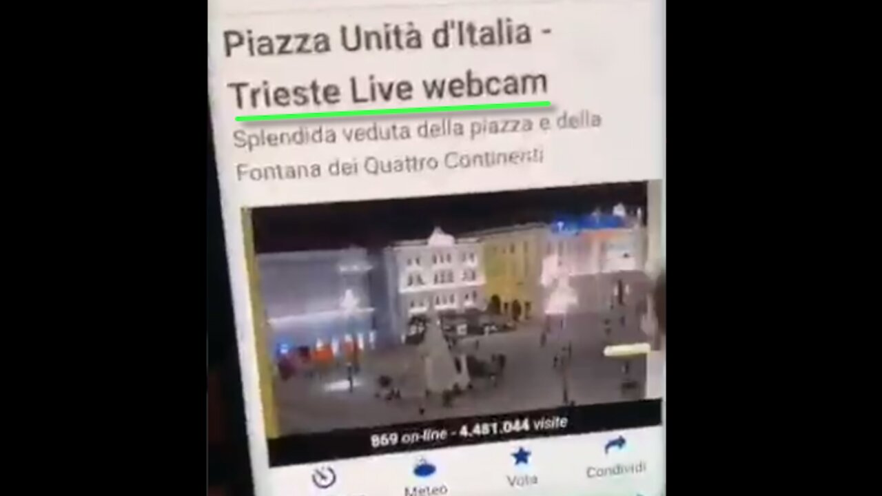 Italy: Protesters packed the square even as online webcam footage appears to show it as empty