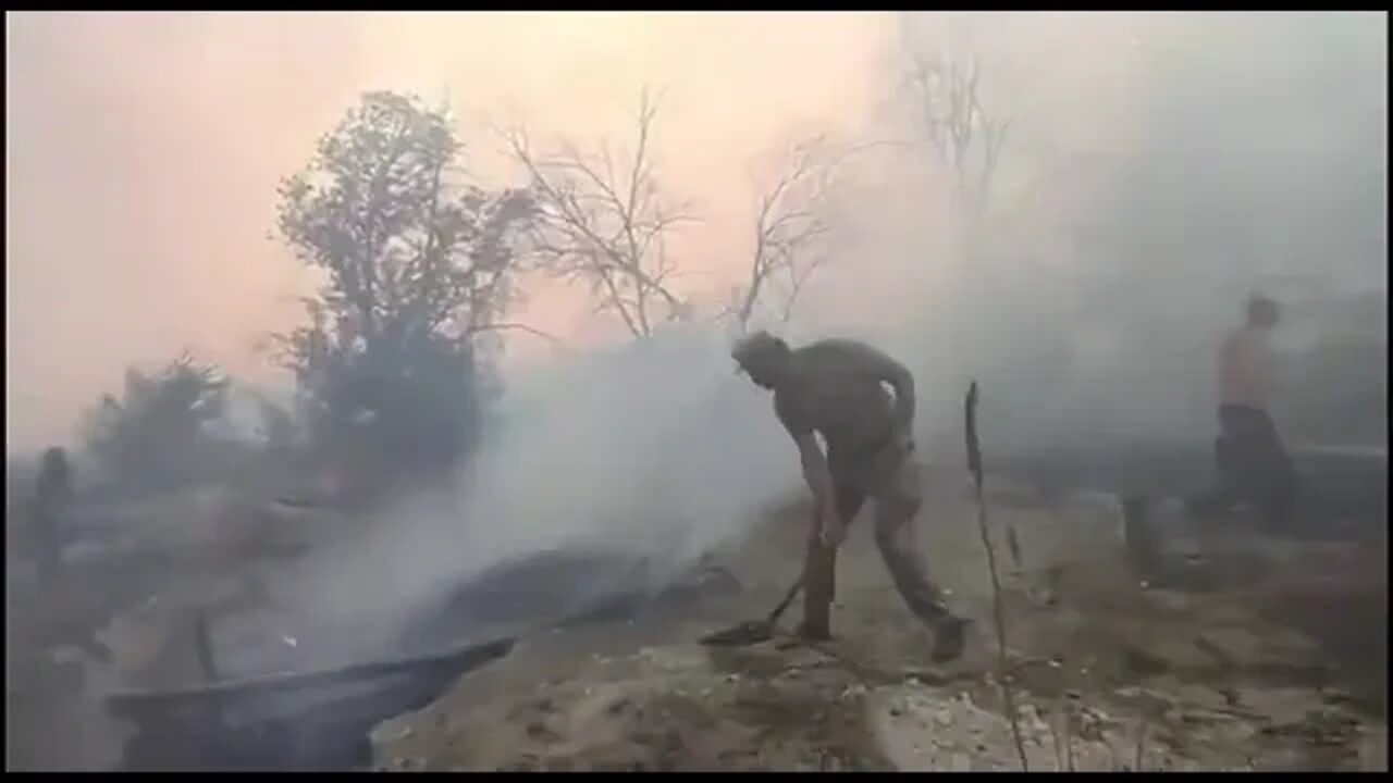 The Aftermath of Ukrainian positions after Russia shells them.