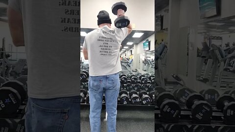 Triceps 💪 Dumbbell extension, Crazy 🤪 old man