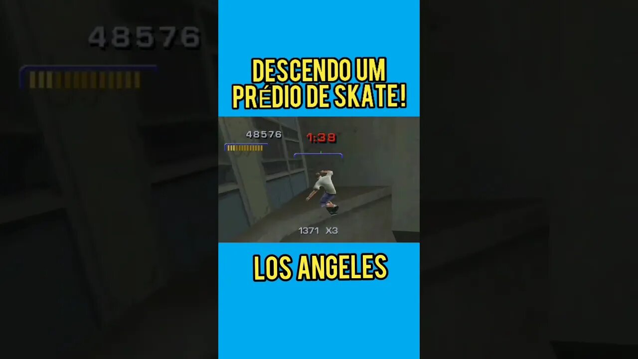 Descendo um prédio de skate