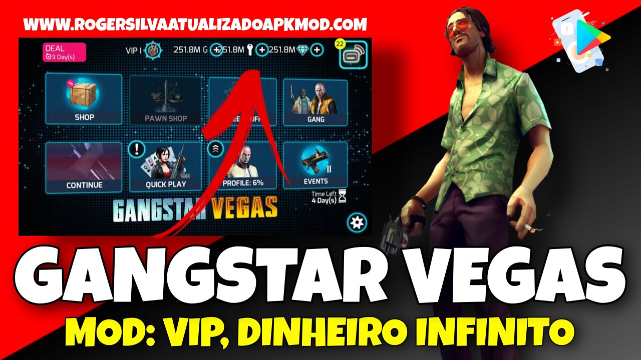 NOVO GANGSTAR VEGAS MOD dinheiro infinito APK no celular Androide? 😱