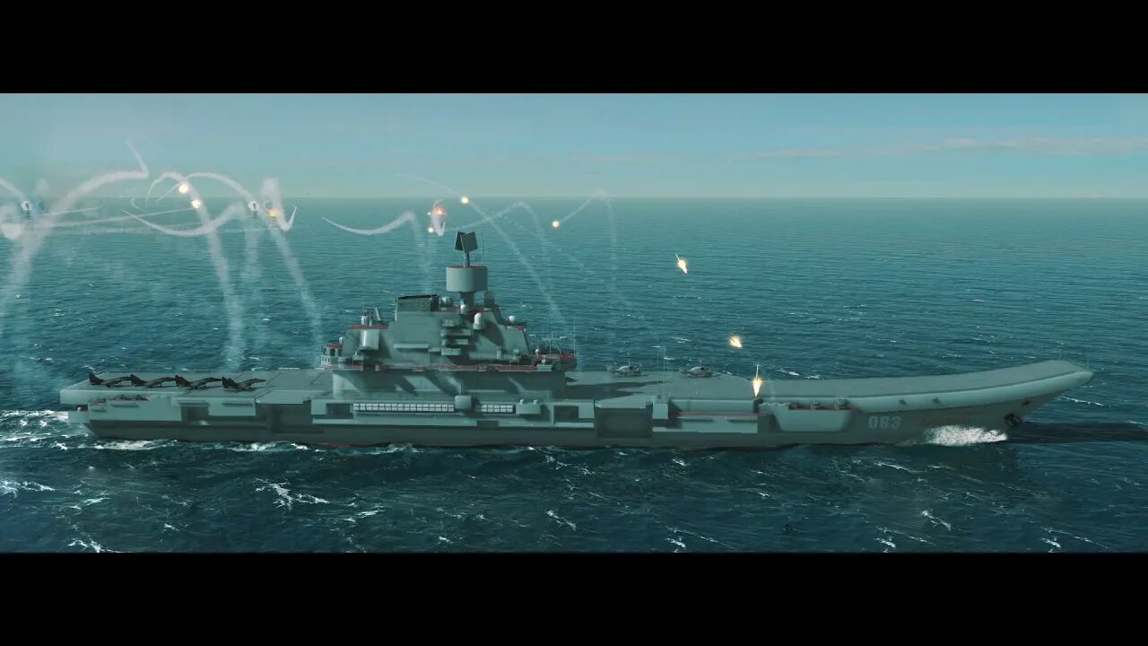 Aircraft carrier VS Aircraft carrier, Kuznetsov VS Essex - Cold Waters with Epic Mod