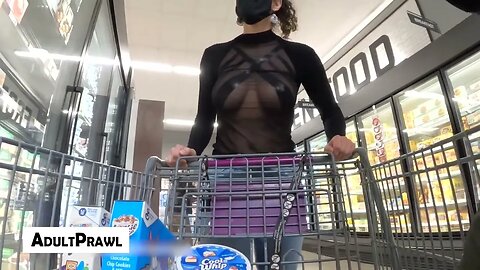 shopping without bra | body paint