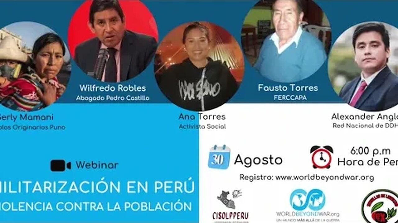 Webinar: La militarización en Perú, violencia contra la población.