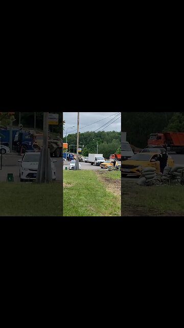 Russian National Guard Checkpoint near Moscow's Beltway; Wagner Rebellion