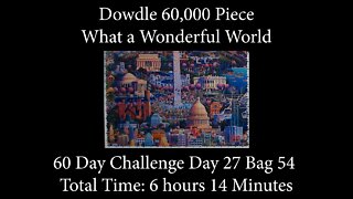 60,000 Piece Challenge What a Wonderful World Jigsaw Puzzle Time Lapse - Day 27 Bag 54!