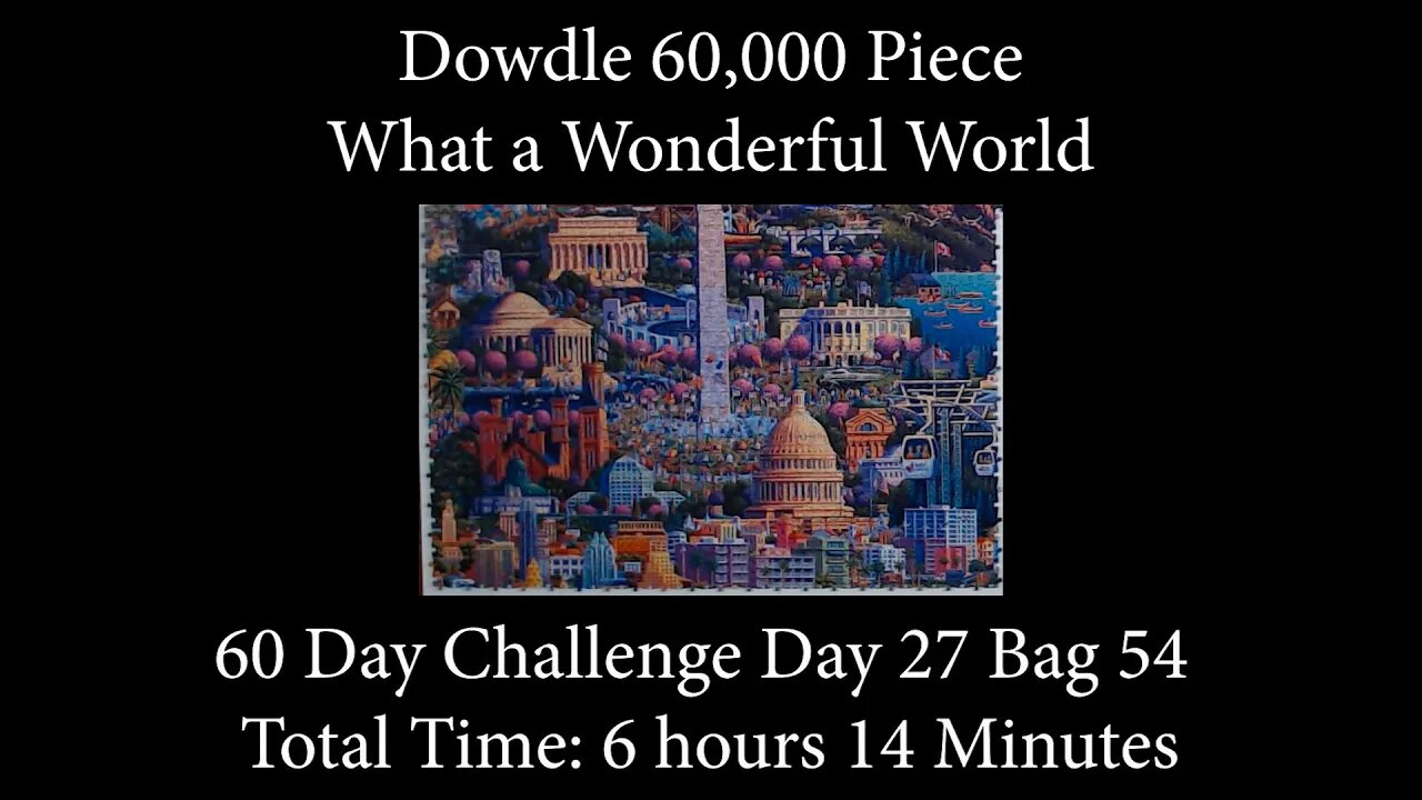 60,000 Piece Challenge What a Wonderful World Jigsaw Puzzle Time Lapse - Day 27 Bag 54!