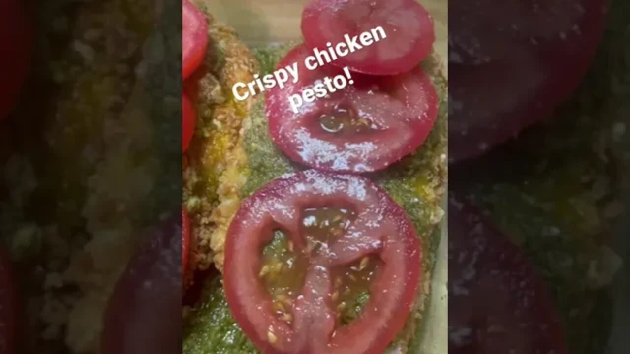 Crispy chicken pesto!