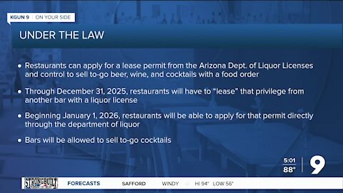 Governor Ducey OKs to-go cocktails for Arizona restaurants