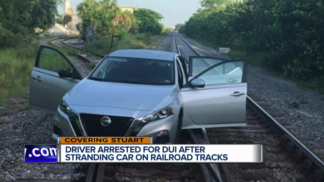 Driver charged with DUI after leaving car on railroad tracks in Stuart