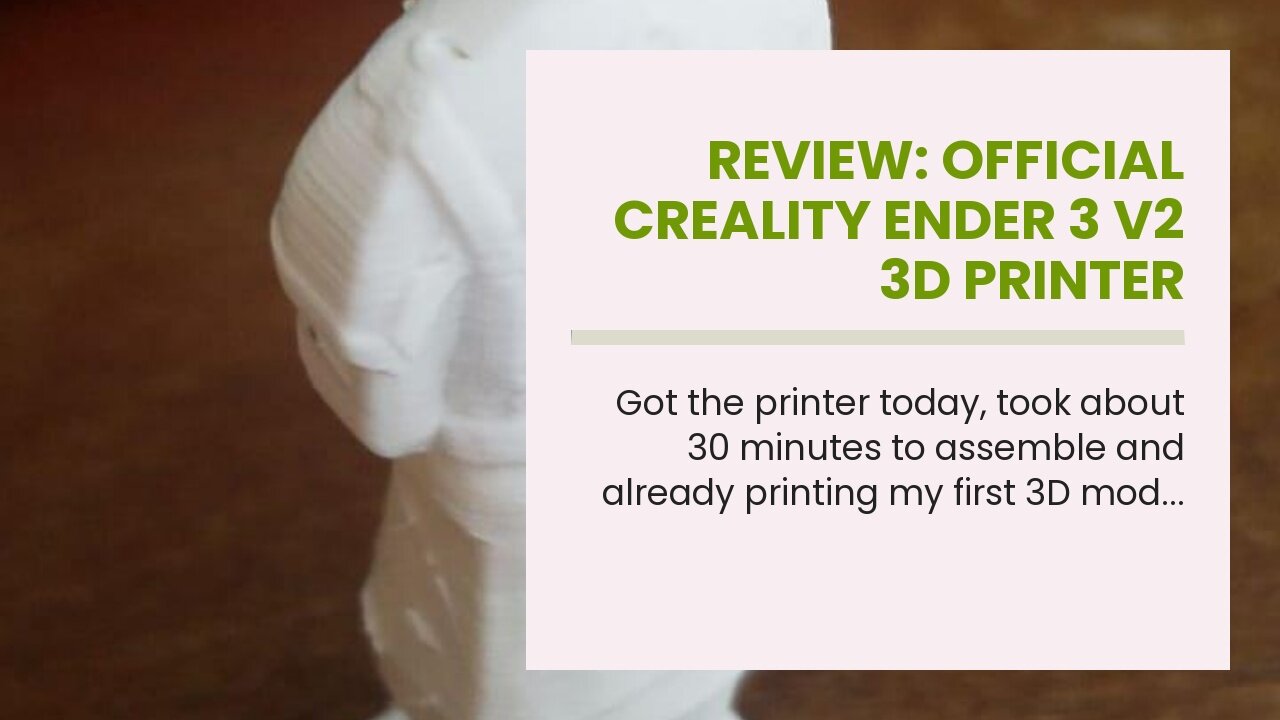 Review: Official Creality Ender 3 V2 3D Printer Upgraded Integrated Structure Design with Silen...
