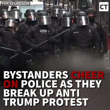 Bystanders Cheer On Police As They Break Up Anti Trump Protest