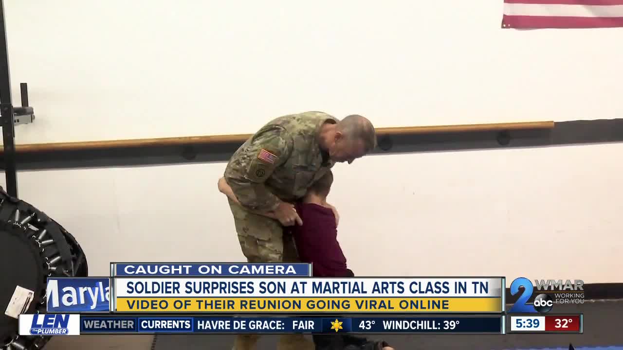 Soldier surprises son at martial arts class in TN