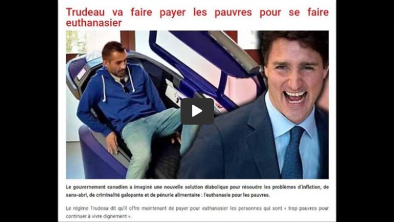 Trudeau va payer les pauvres pour se faire euthanasier