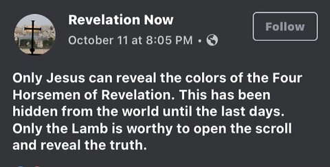 Captioned - Only Jesus can reveal the colors of the 4 Horsemen