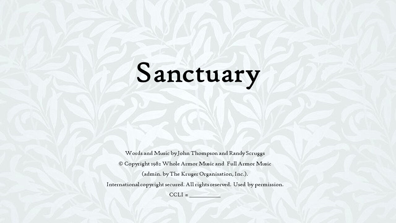 Sanctuary and Sept 5 Prayer Time