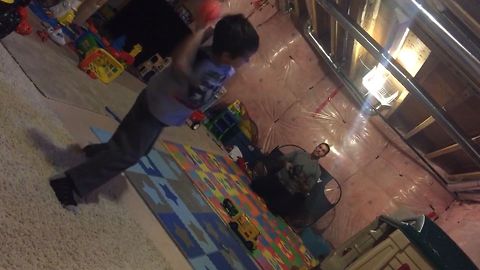 Little Boy's Aim Is A Little Too Good
