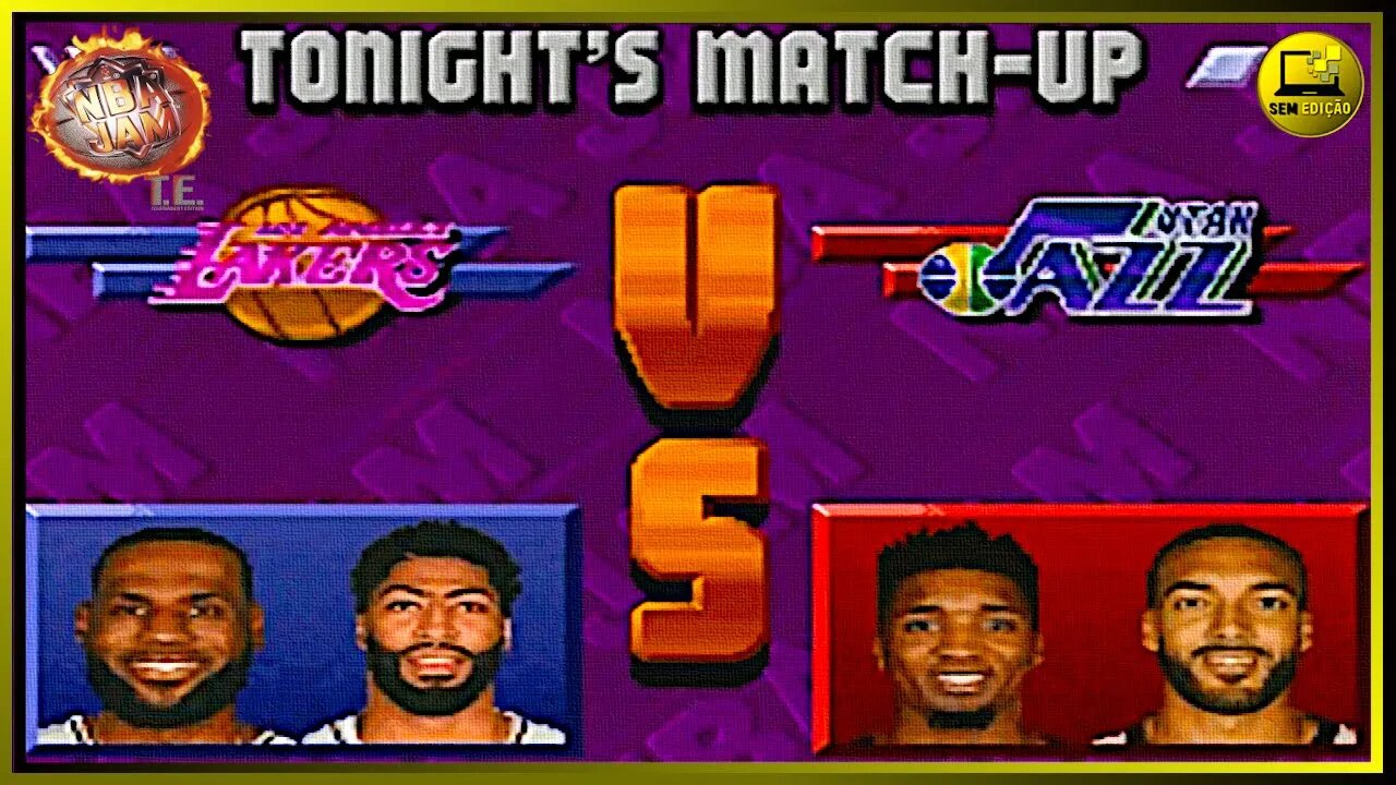 NBA JAM TE 2K22 LOS ANGELES LAKERS COM LEBRON X UTAH JAZZ #semedissaum #games #nba #snes