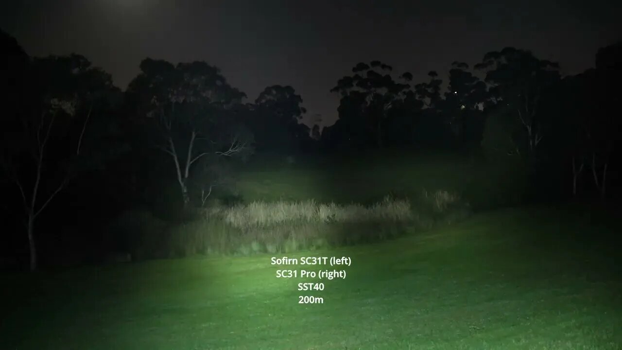 200m Beamshot test: Sofirn SC31T vs SC31 Pro