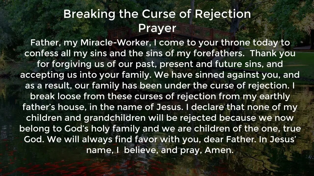 Breaking the Curse of Rejection Prayer (Prayer for Breaking Generational Curses)