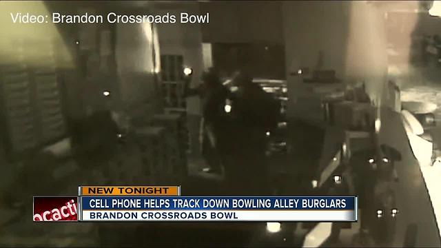 Cell phone helps track down bowling alley burglars