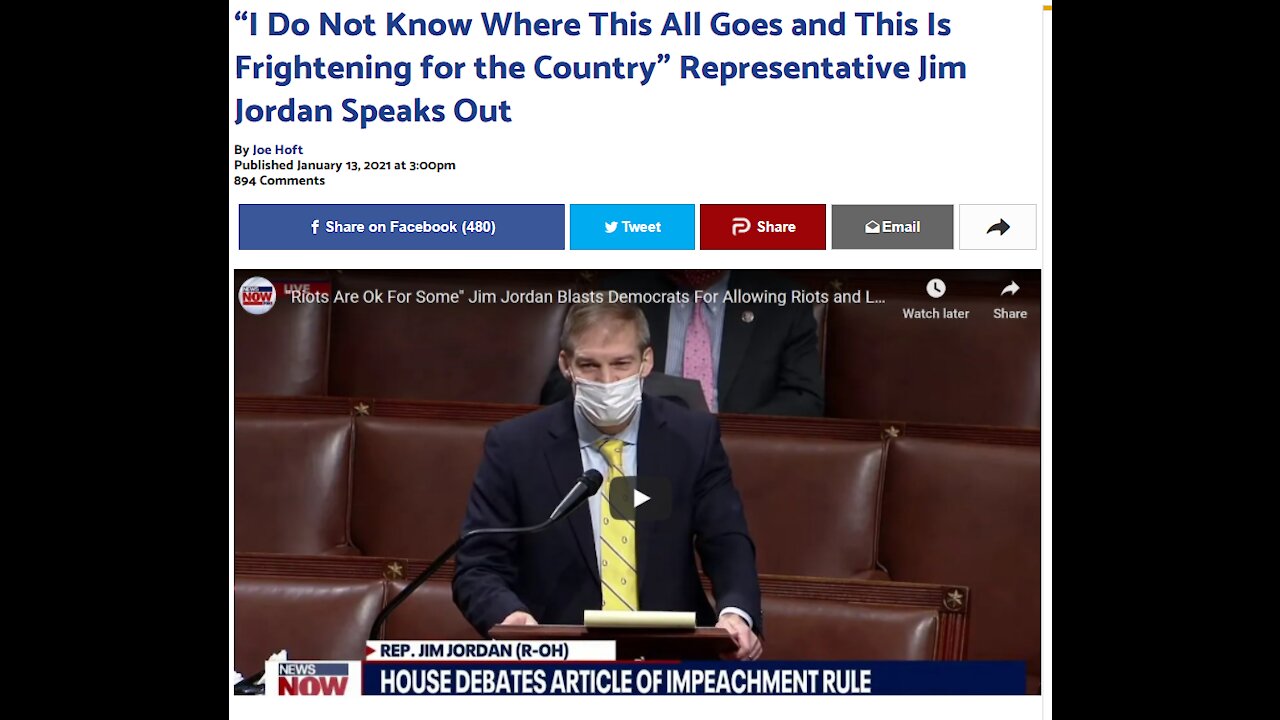 “I Do Not Know Where This All Goes & This Is Frightening for the Country” Rep Jim Jordan Speaks Out