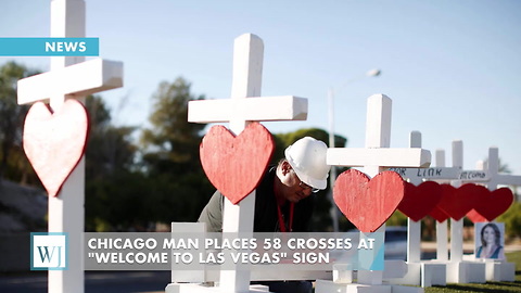 Chicago Man Places 58 Crosses At "Welcome to Las Vegas" Sign