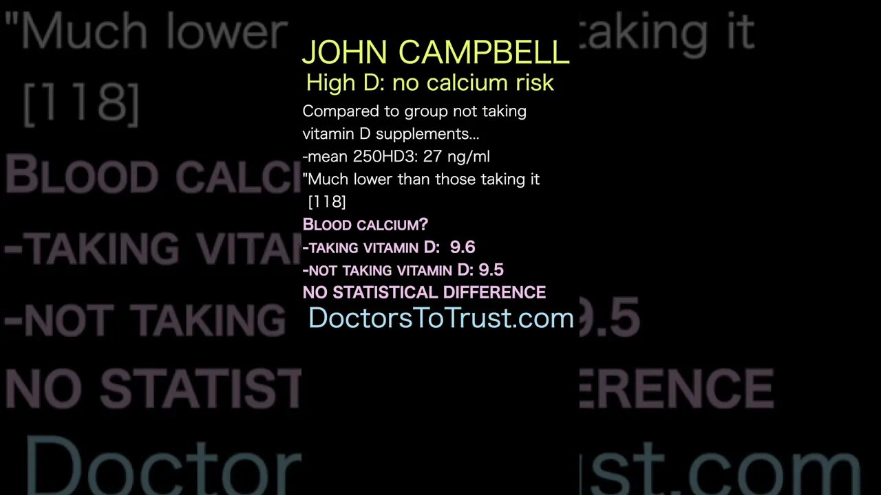 John Campbell. blood calcium the SAME in those taking high D3 and those not