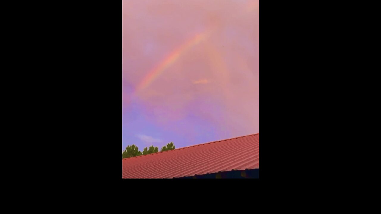 Magical morning skies. Beautiful sunrise and rainbow