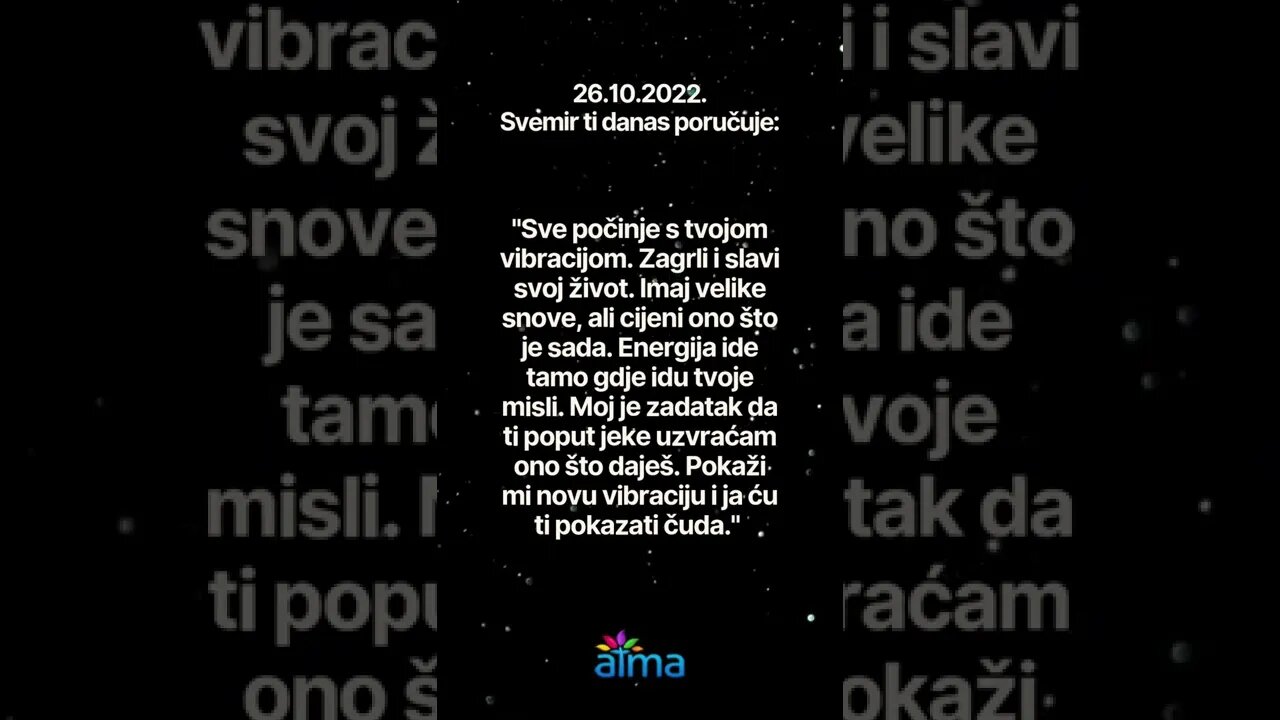 Poruka Svemira 26.10.2022. 💙 ATMA