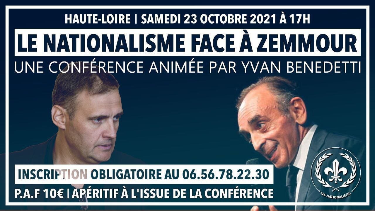 Le nationalisme face à Zemmour - Annonce de la Conférence D'Yvan Benedetti